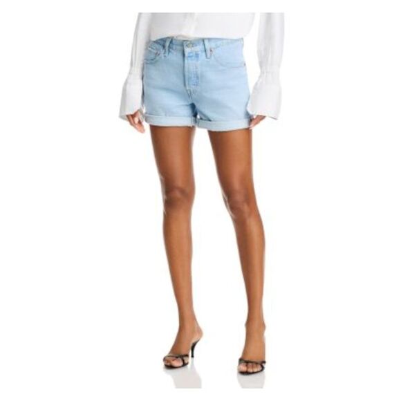 LEVI STRAUSS & CO Pants - LEVI STRAUSS & CO Womens Light Blue Zippered Rolled Cuffs Shorts Shorts 27